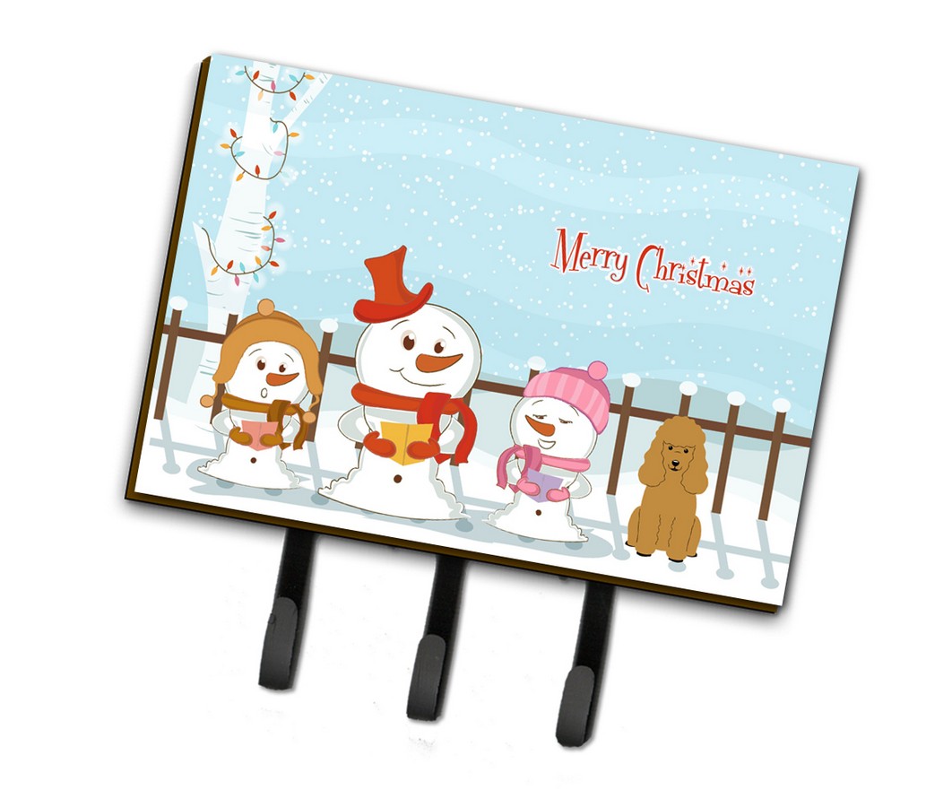 BB2400TH68 Merry Christmas Carolers Poodle Tan Leash or Key Holder