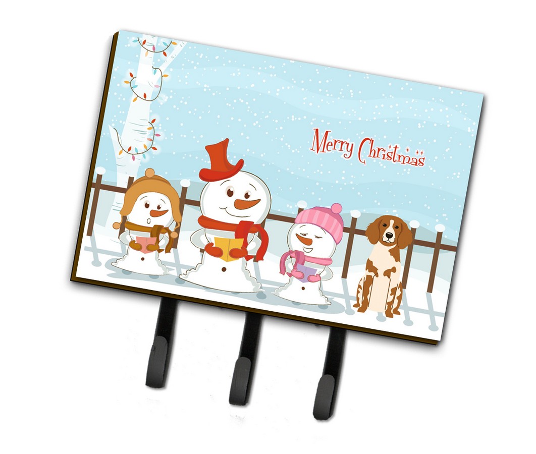 BB2403TH68 Merry Christmas Carolers Brittany Spaniel Leash or Key Holder