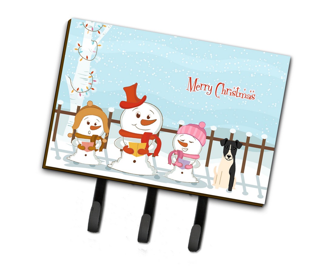 BB2429TH68 Merry Christmas Carolers Smooth Fox Terrier Leash or Key Holder