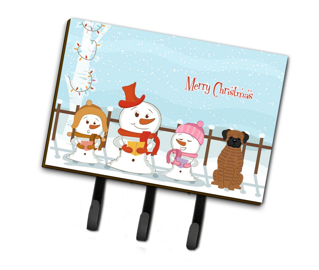 Merry Christmas Carolers Brindle Boxer Leash or Key Holder