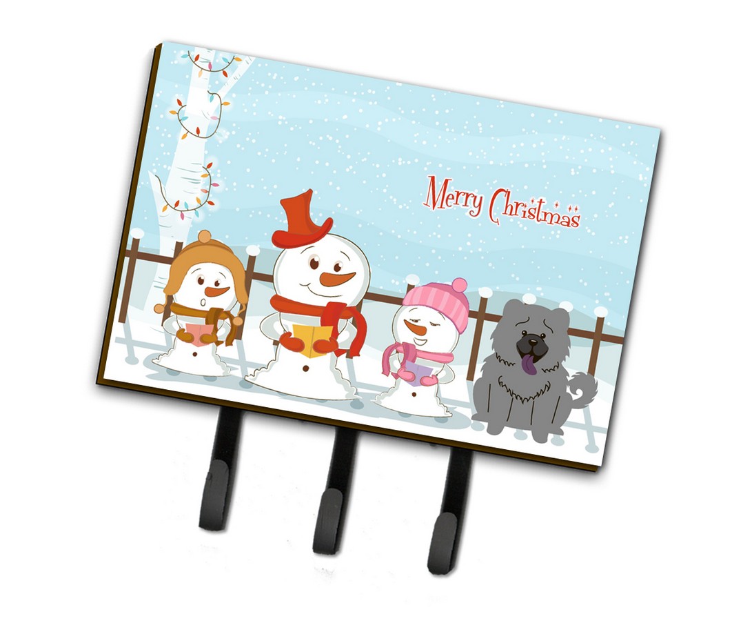 BB2470TH68 Merry Christmas Carolers Chow Chow Blue Leash or Key Holder