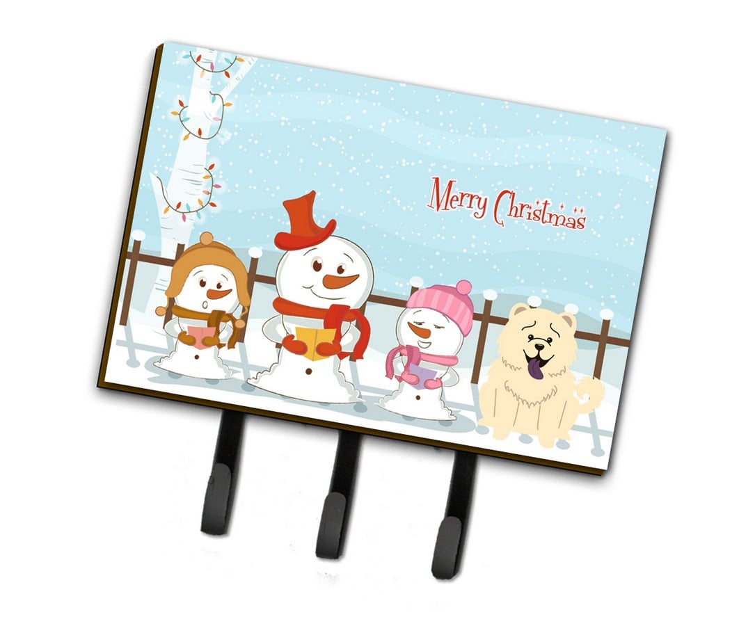 Merry Christmas Carolers Chow Chow White Leash or Key Holder