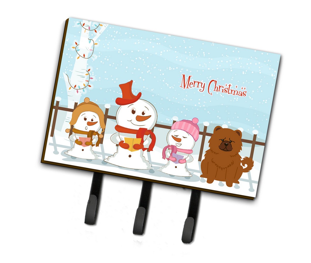 BB2473TH68 Merry Christmas Carolers Chow Chow Red Leash or Key Holder