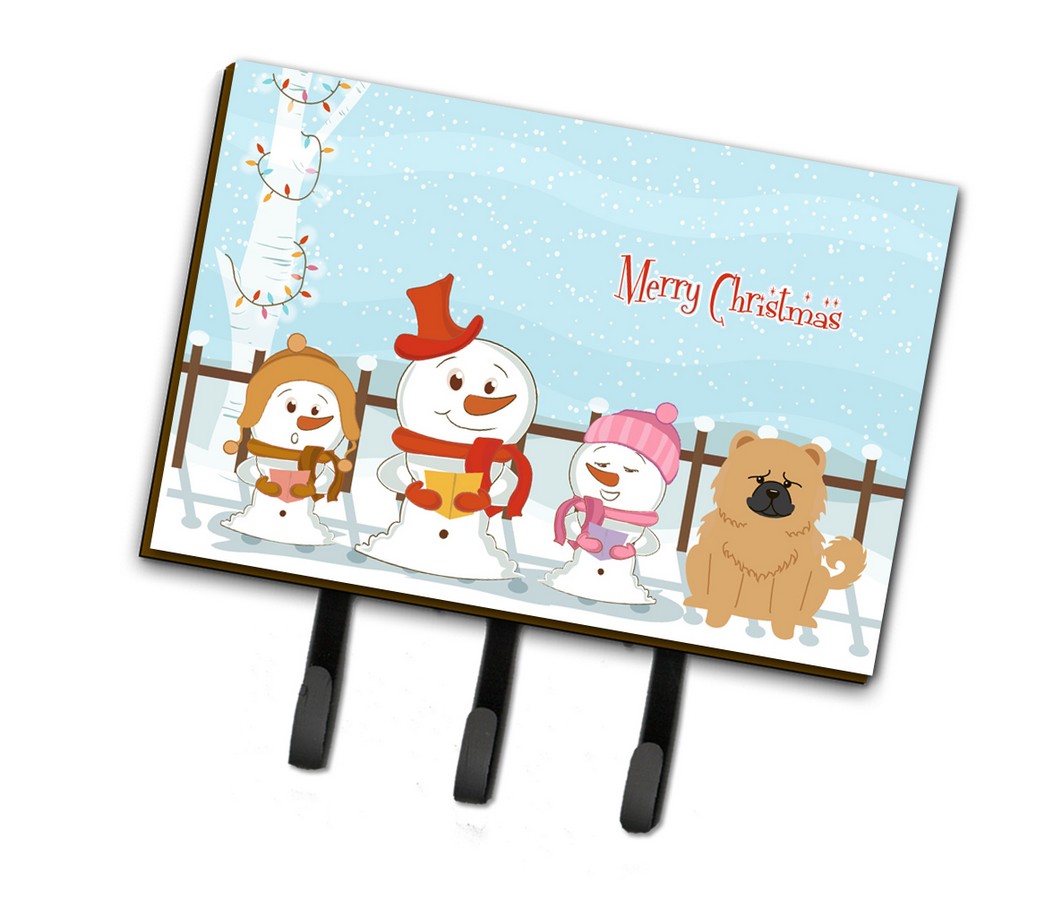 Merry Christmas Carolers Chow Chow Cream Leash or Key Holder