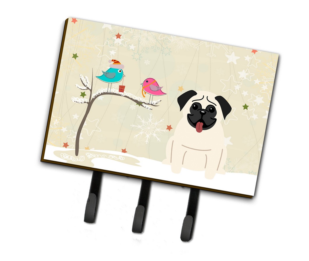 Christmas Presents Between Friends Pug Cream Leash or Key Holder
