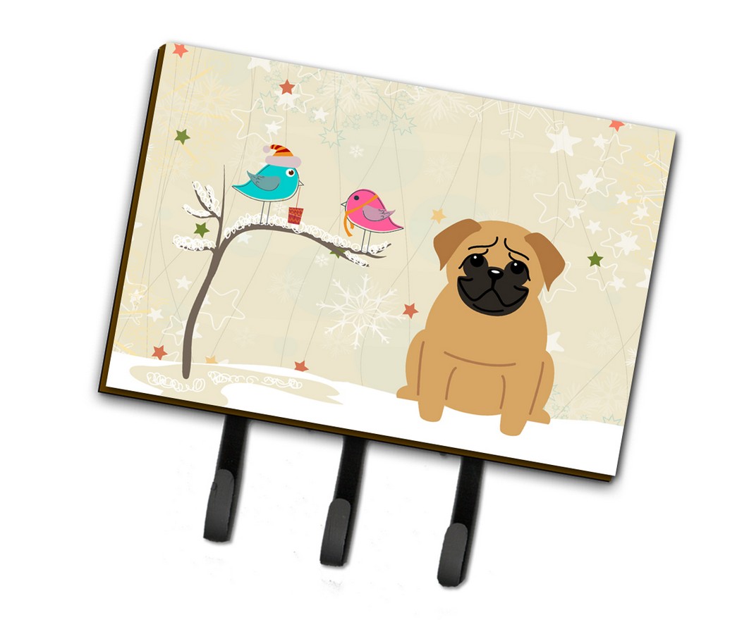 Christmas Presents Between Friends Pug Brown Leash or Key Holder
