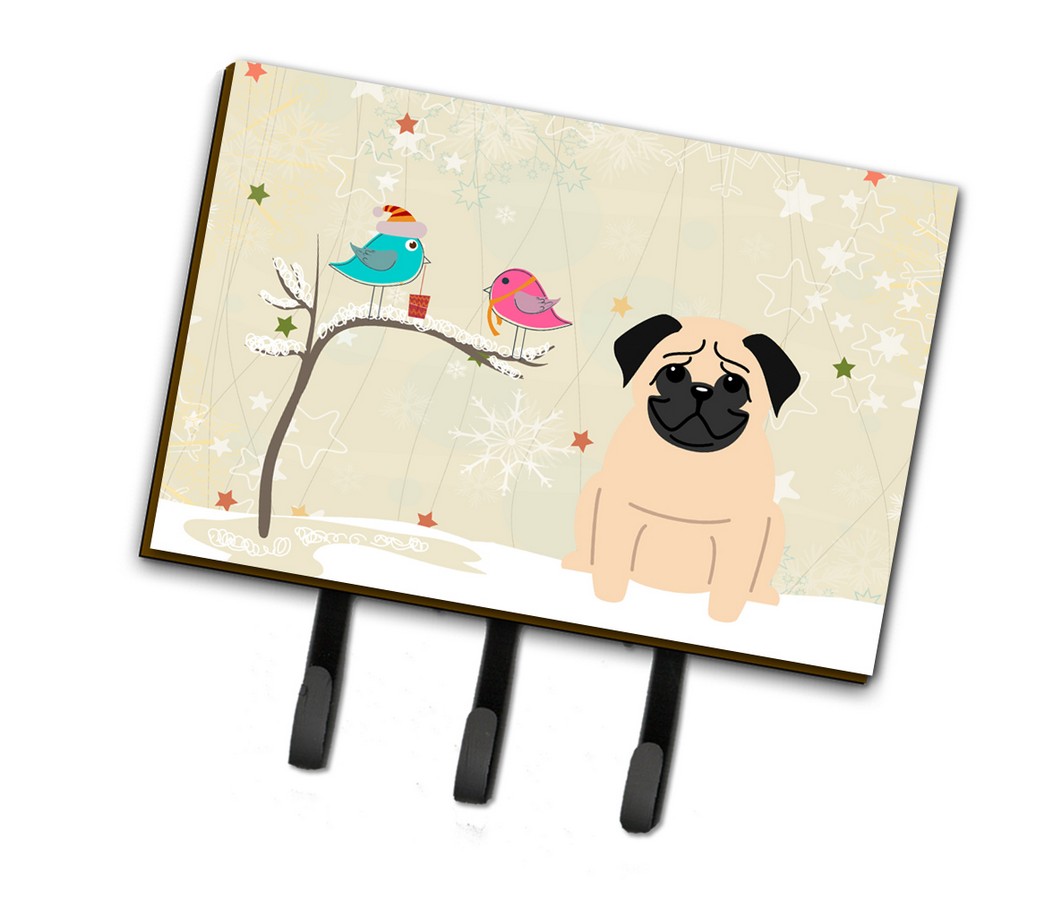Christmas Presents Between Friends Pug Fawn Leash or Key Holder