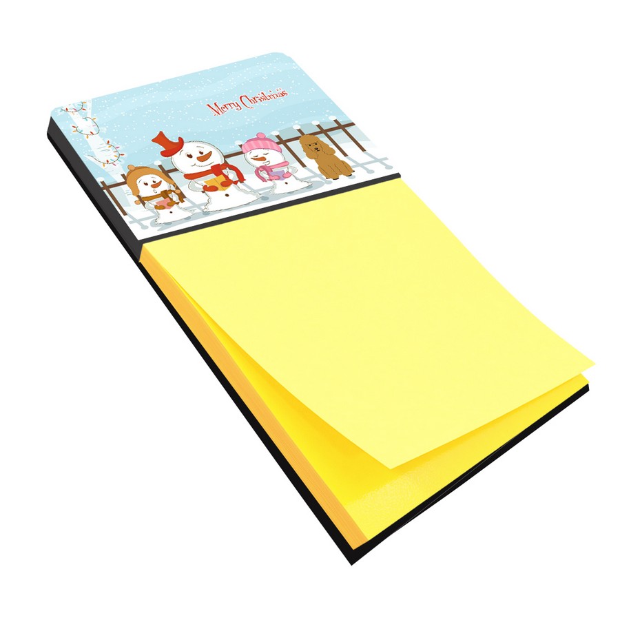 Merry Christmas Carolers Poodle Tan Sticky Note Holder
