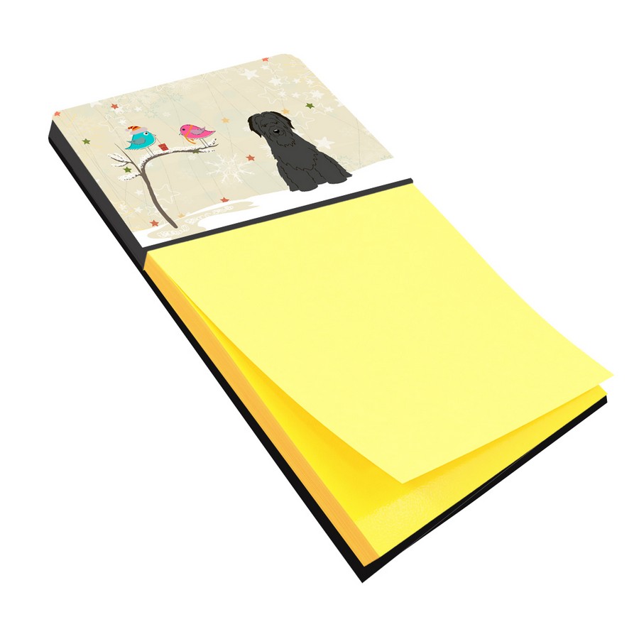 Christmas Presents Between Friends Briard Black Sticky Note Holder