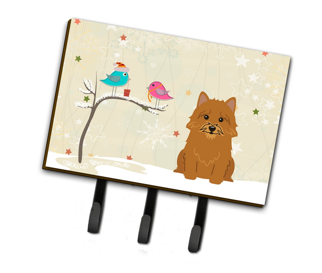 BB2492TH68 Christmas Presents Between Friends Norwich Terrier Leash or Key Holder