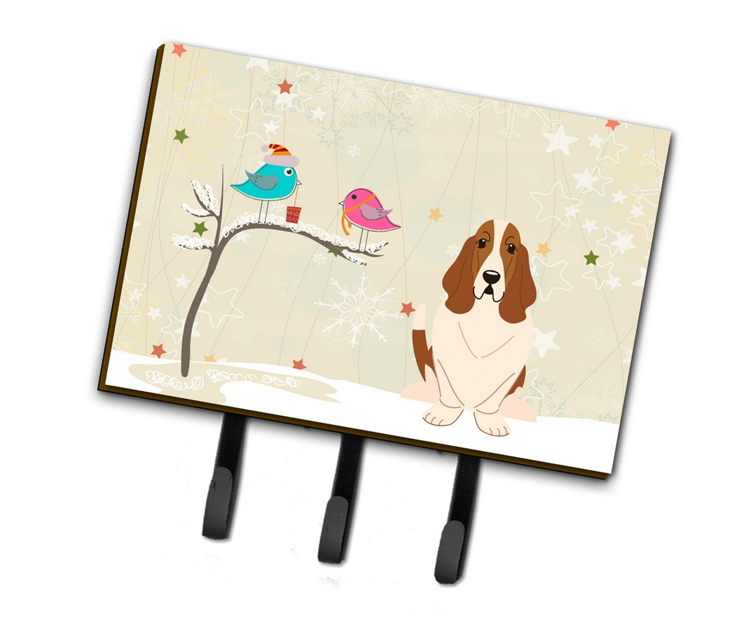 Christmas Presents Between Friends Basset Hound Leash or Key Holder