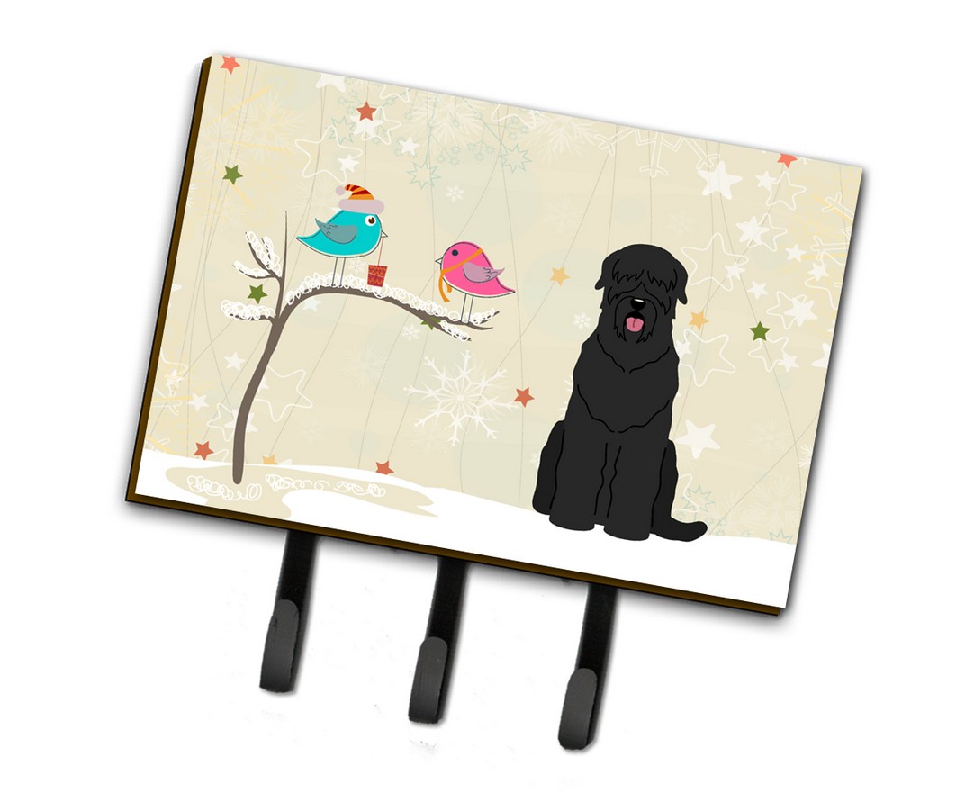 BB2498TH68 Christmas Presents Between Friends Black Russian Terrier Leash or Key Holder