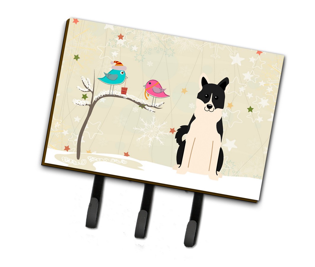 BB2501TH68 Christmas Presents Between Friends Russo-European Laika Spitz Leash or Key Holder