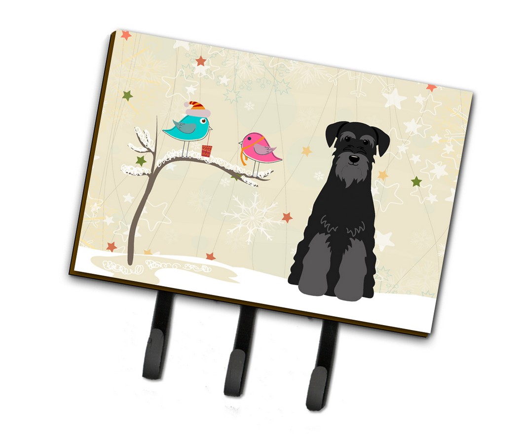 BB2504TH68 Christmas Presents Between Friends Standard Schnauzer Black Leash or Key Holder