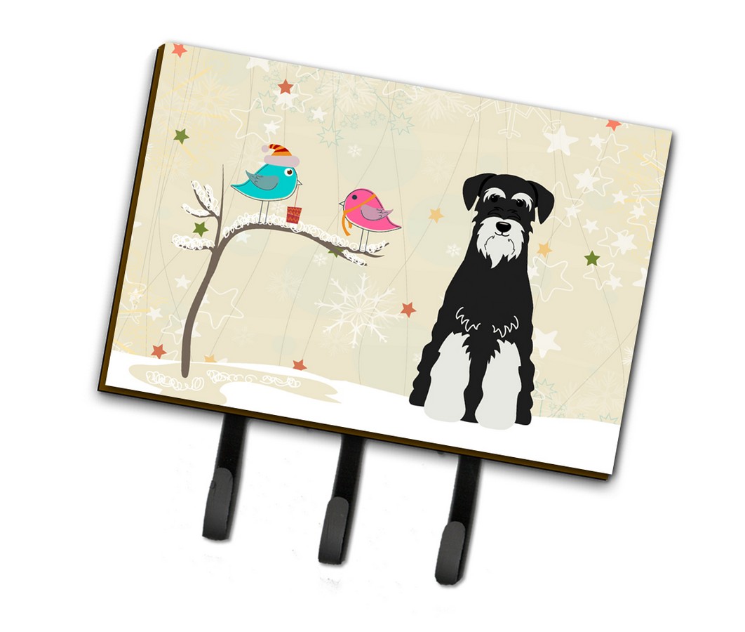 Christmas Presents Between Friends Standard Schnauzer Salt & Pepper Leash or Key Holder