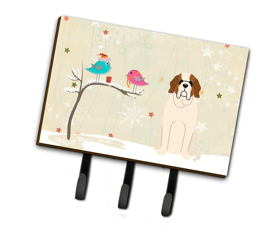 Christmas Presents Between Friends Saint Bernard Leash or Key Holder
