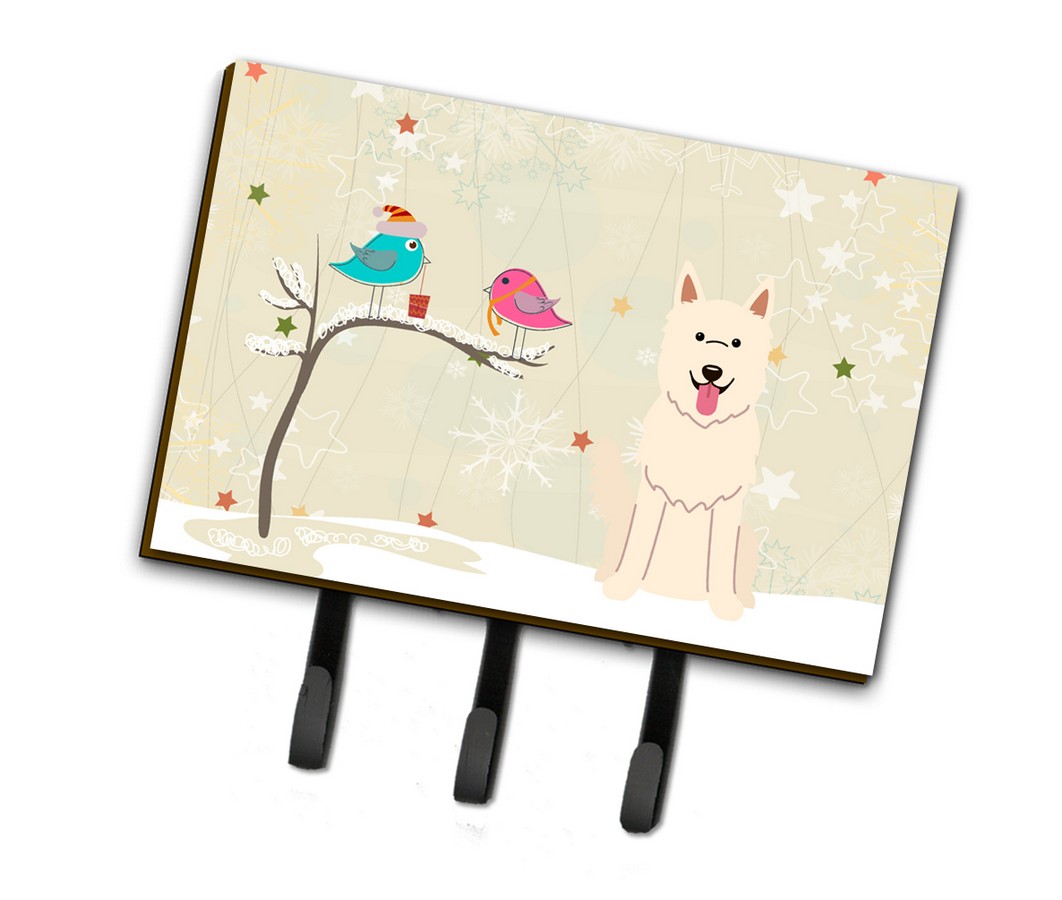 Christmas Presents Between Friends White German Shepherd Leash or Key Holder