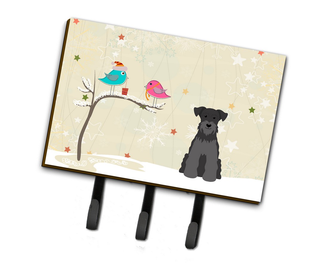 BB2523TH68 Christmas Presents Between Friends Miniature Schanuzer Black Leash or Key Holder
