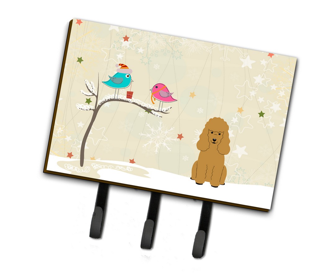 Christmas Presents Between Friends Poodle Tan Leash or Key Holder
