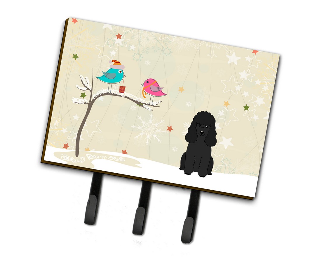 Christmas Presents Between Friends Poodle Black Leash or Key Holder