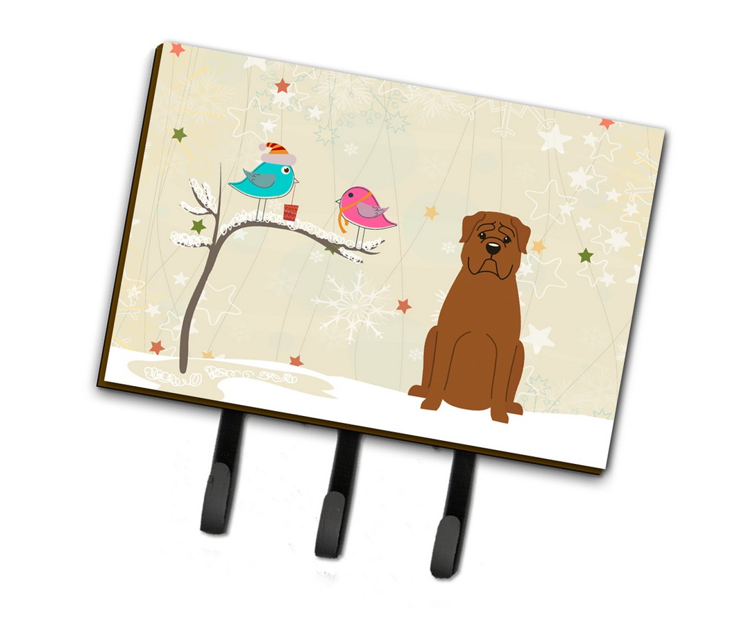 Picture of Carolines Treasures BB2545TH68 Christmas Presents Between Friends Dogue De Bourdeaux Leash or Key Holder