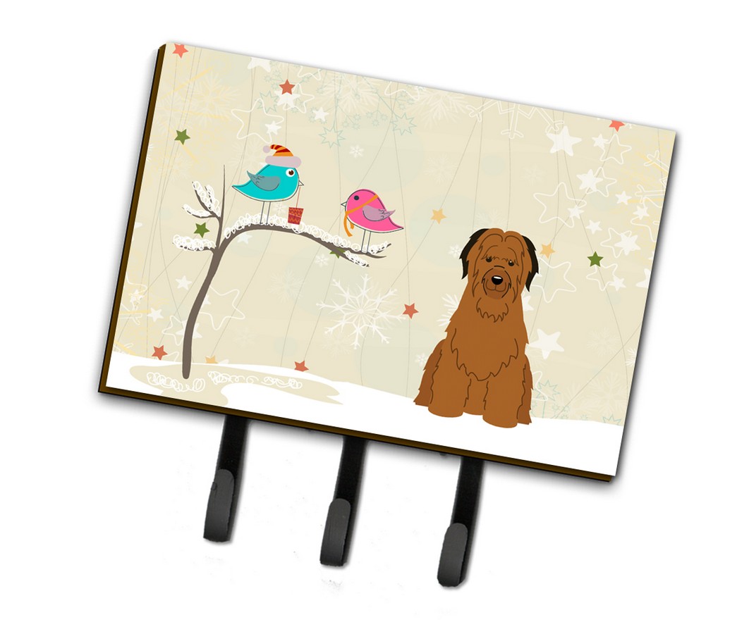 Christmas Presents Between Friends Briard Brown Leash or Key Holder