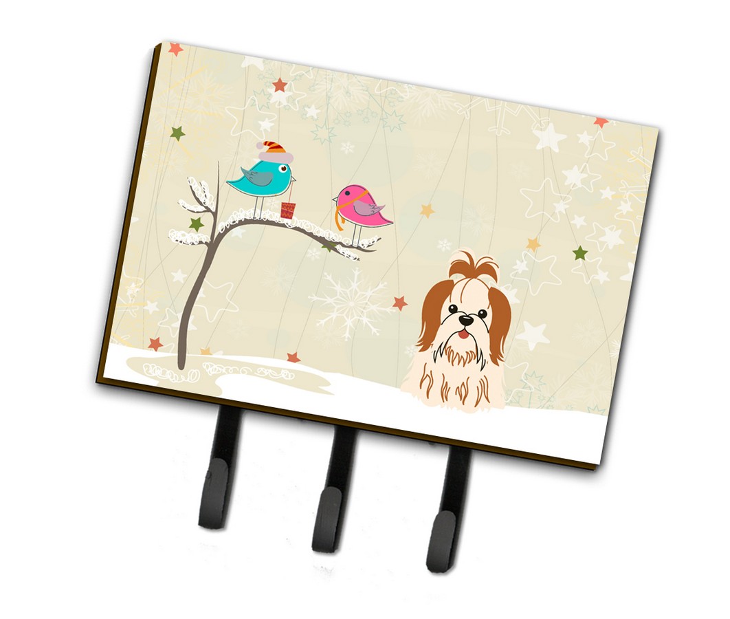 Christmas Presents Between Friends Shih Tzu Red & White Leash or Key Holder