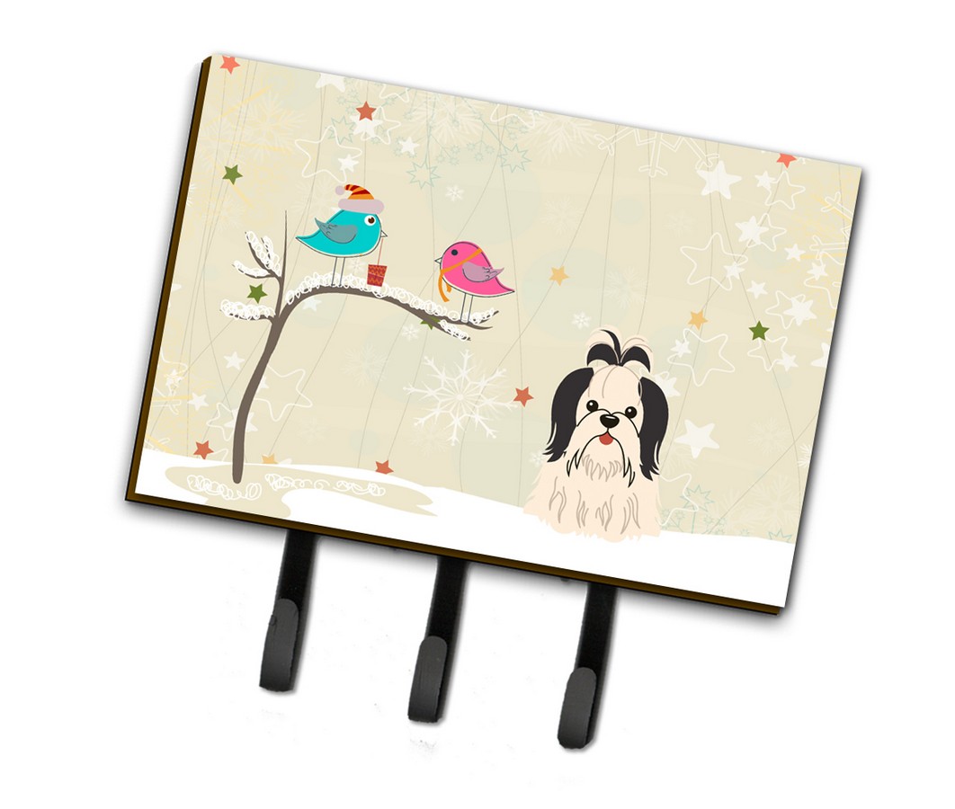 Christmas Presents Between Friends Shih Tzu Black & White Leash or Key Holder