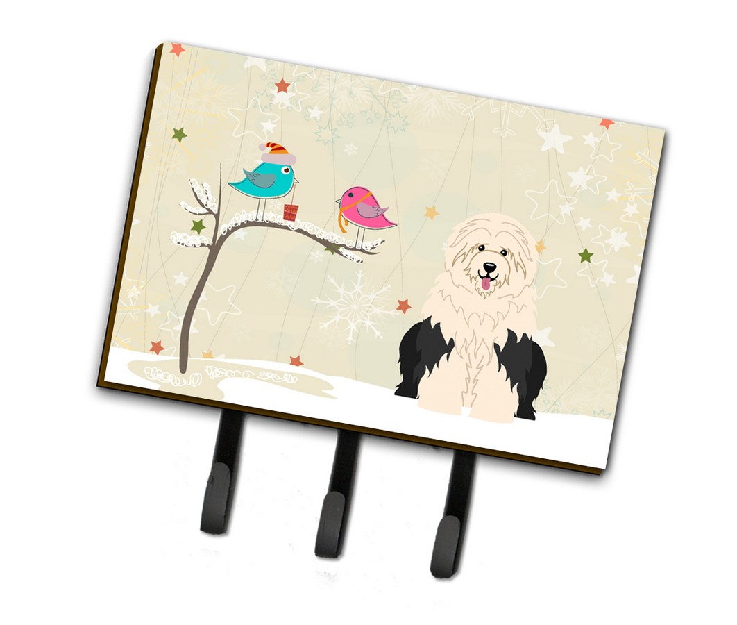 BB2568TH68 Christmas Presents Between Friends Old English Sheepdog Leash or Key Holder