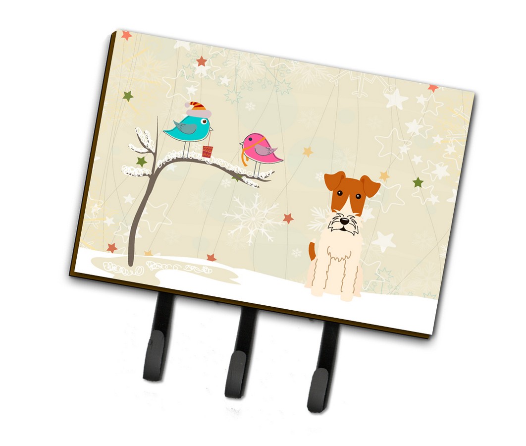 Christmas Presents Between Friends Wire Fox Terrier Leash or Key Holder
