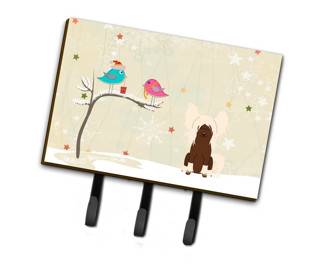 Christmas Presents Between Friends Chinese Crested Cream Leash or Key Holder