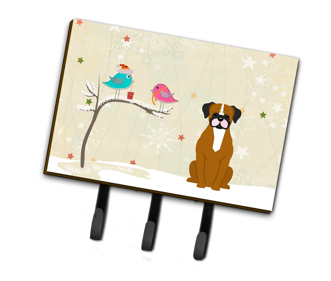 Picture of Carolines Treasures BB2588TH68 Christmas Presents Between Friends Flashy Fawn Boxer Leash or Key Holder