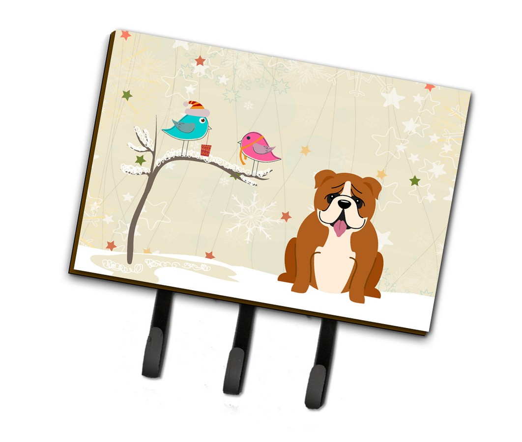 Picture of Carolines Treasures BB2592TH68 Christmas Presents Between Friends English Bulldog Red & White Leash or Key Holder