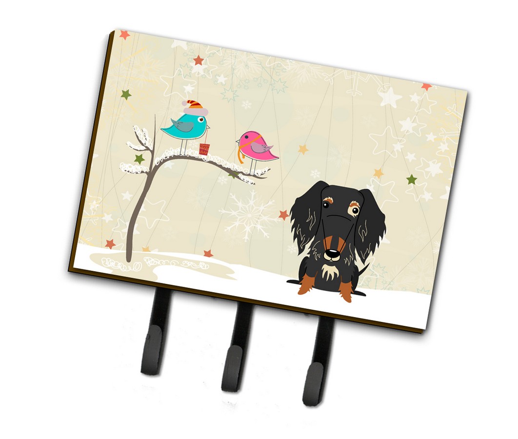 BB2600TH68 Christmas Presents Between Friends Wire Haired Dachshund Dapple Leash or Key Holder