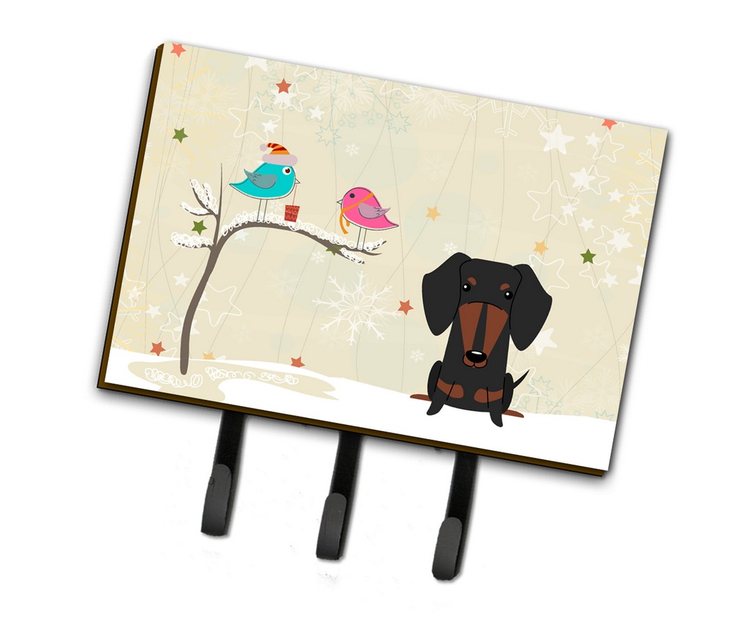 Picture of Carolines Treasures BB2604TH68 Christmas Presents Between Friends Dachshund Black & Tan Leash or Key Holder