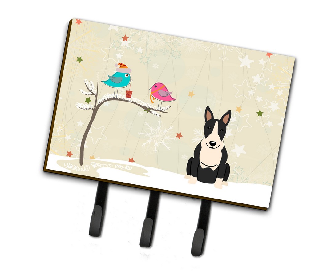 Christmas Presents Between Friends Bull Terrier Black & White Leash or Key Holder