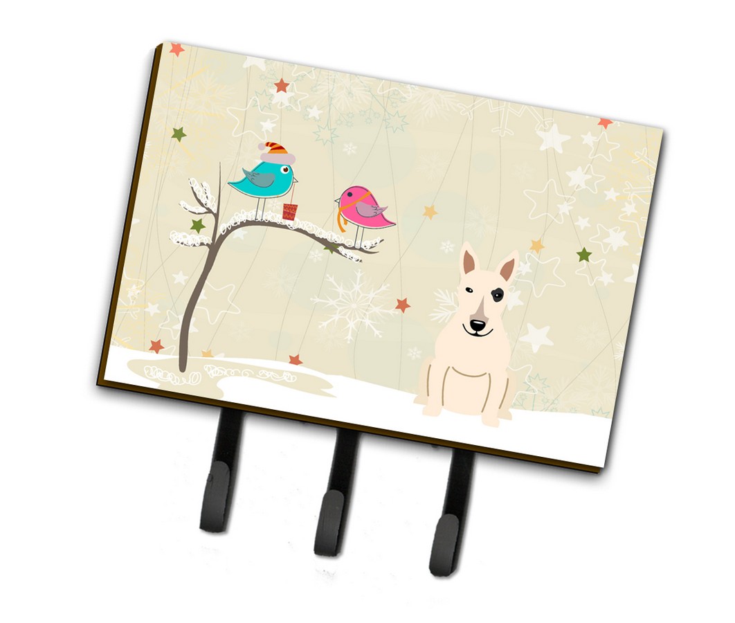 Christmas Presents Between Friends Bull Terrier White Leash or Key Holder