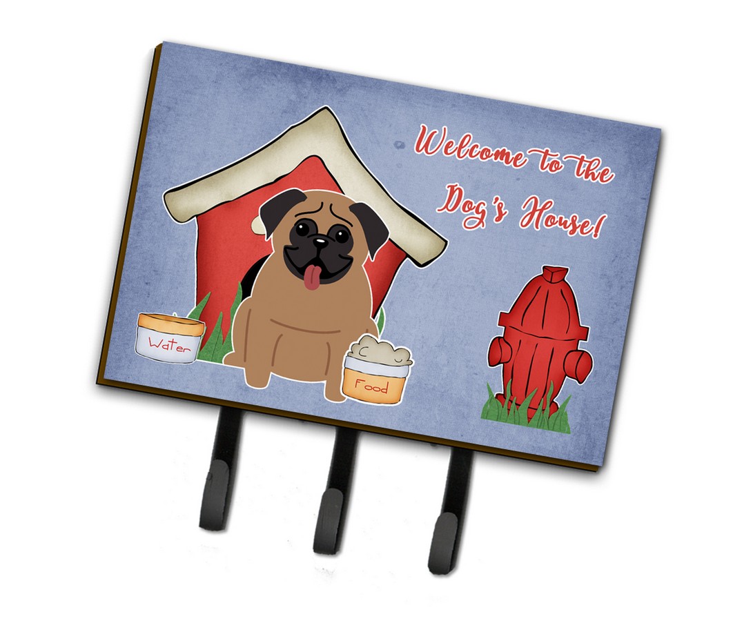 BB2759TH68 Dog House Collection Pug Brown Leash or Key Holder