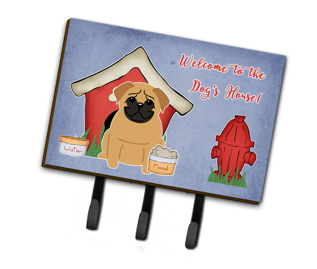 Dog House Collection Pug Brown Leash or Key Holder