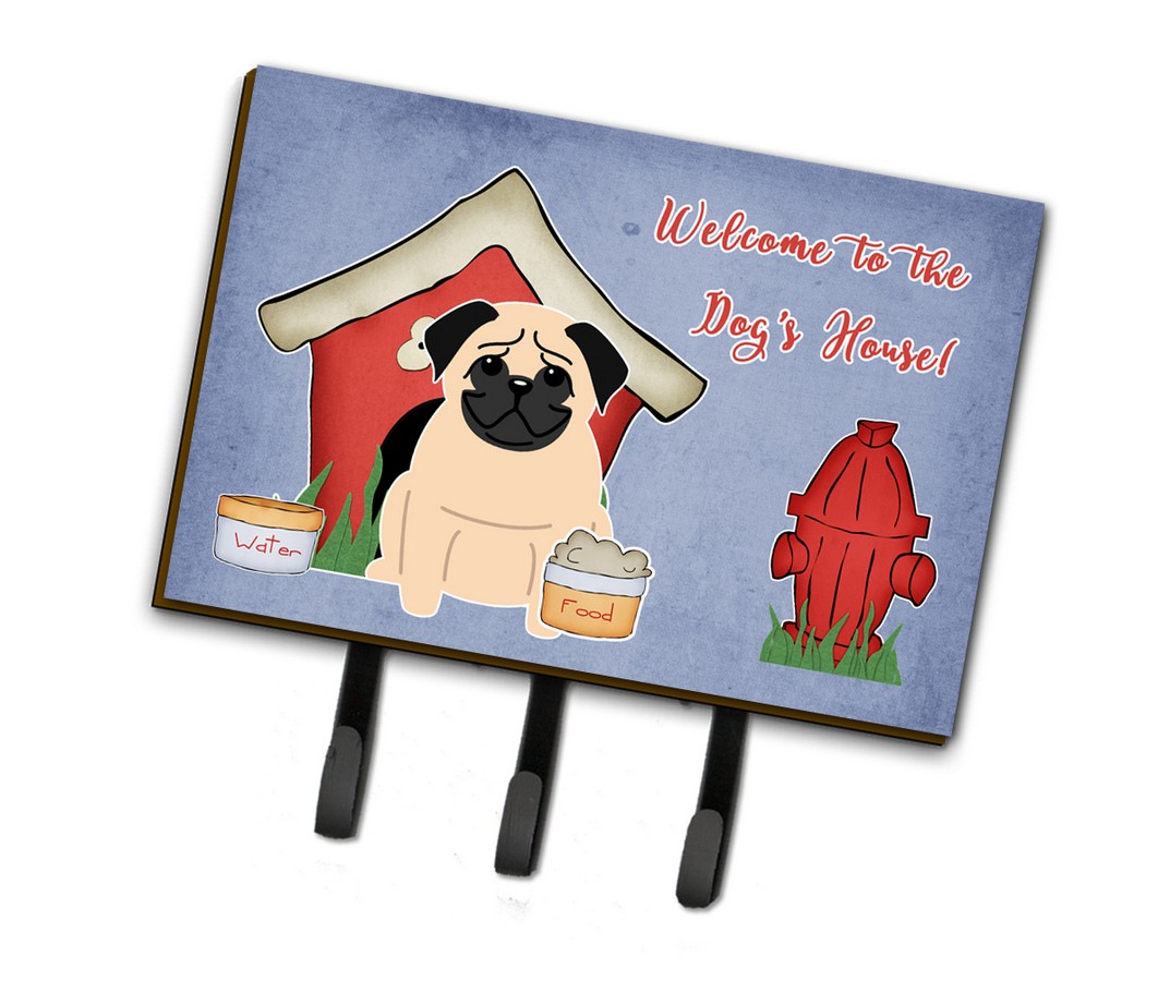 Dog House Collection Pug Fawn Leash or Key Holder
