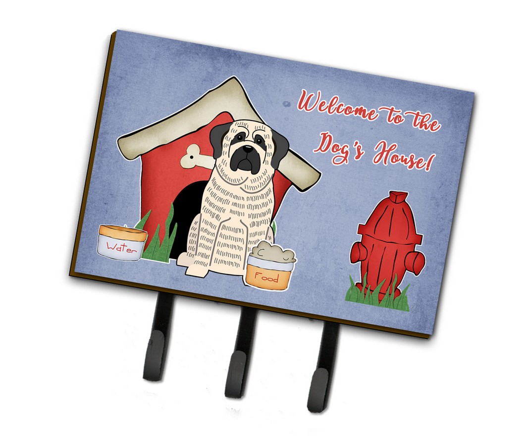 Dog House Collection Mastiff Brindle White Leash or Key Holder