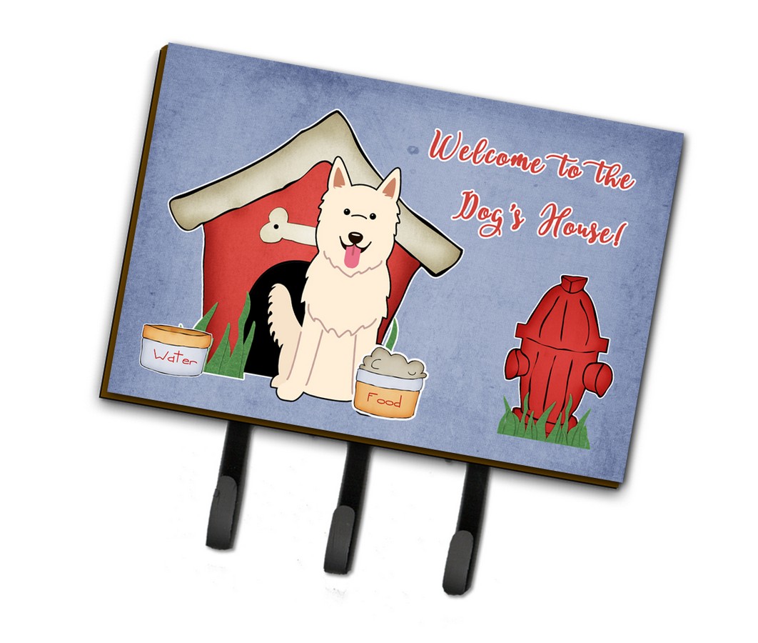 Dog House Collection White German Shepherd Leash or Key Holder
