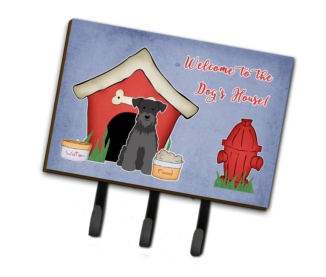 BB2805TH68 Dog House Collection Miniature Schanuzer Black Leash or Key Holder