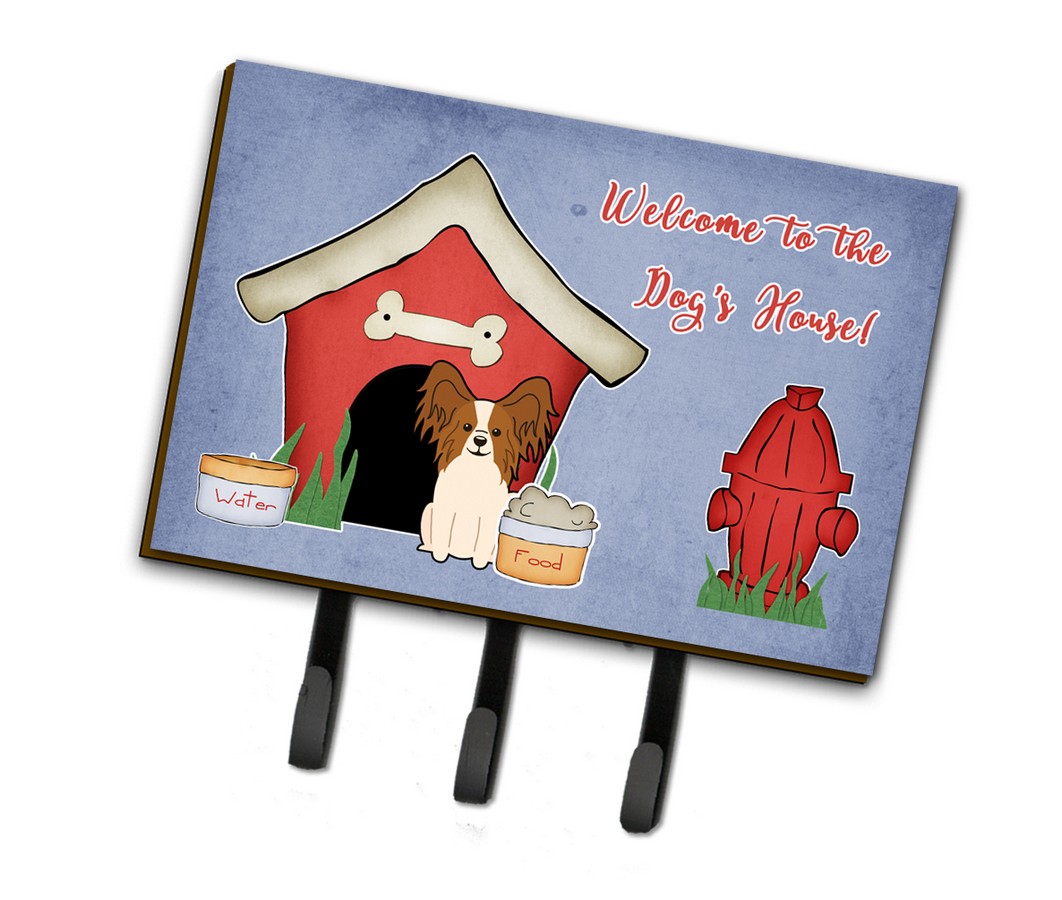 BB2832TH68 Dog House Collection Papillon Red & White Leash or Key Holder