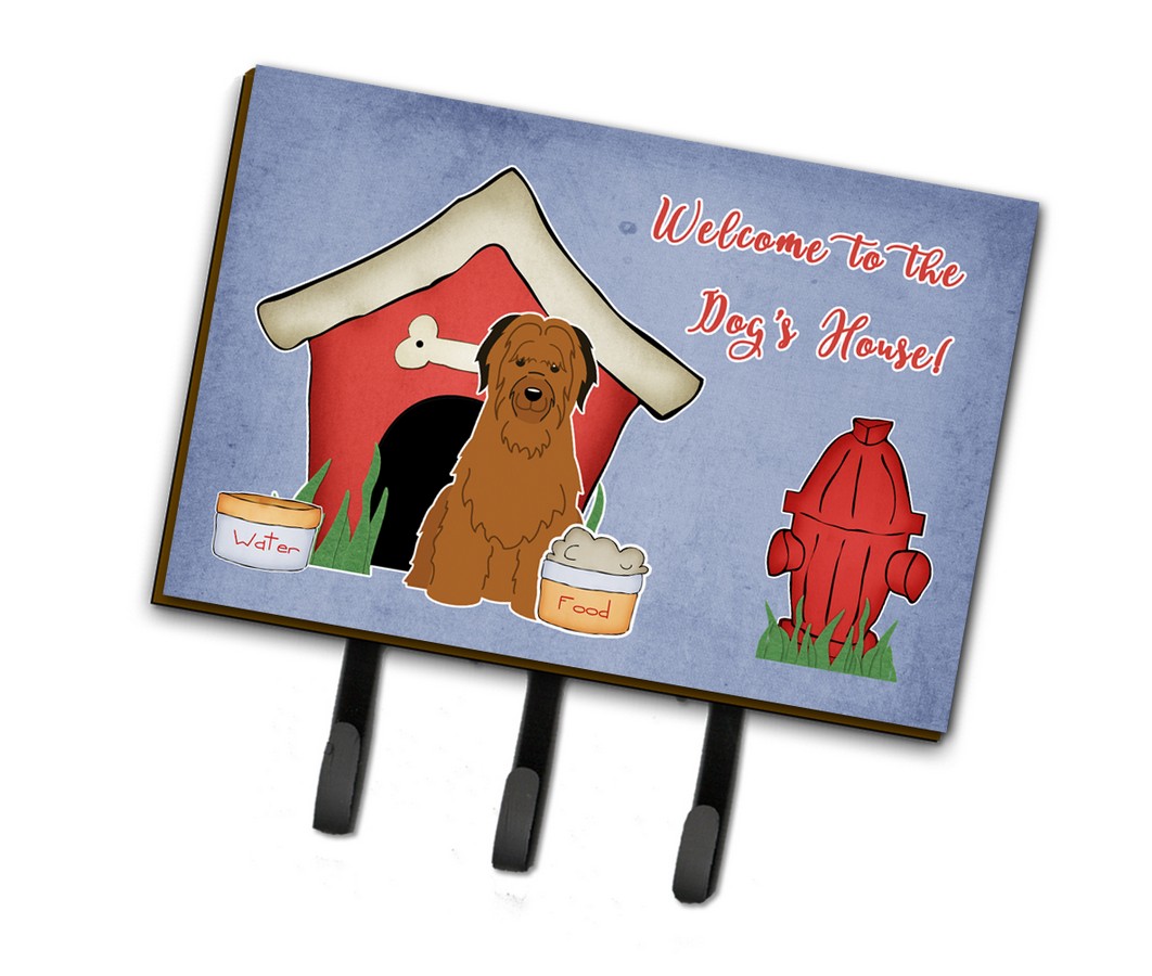 BB2836TH68 Dog House Collection Briard Brown Leash or Key Holder