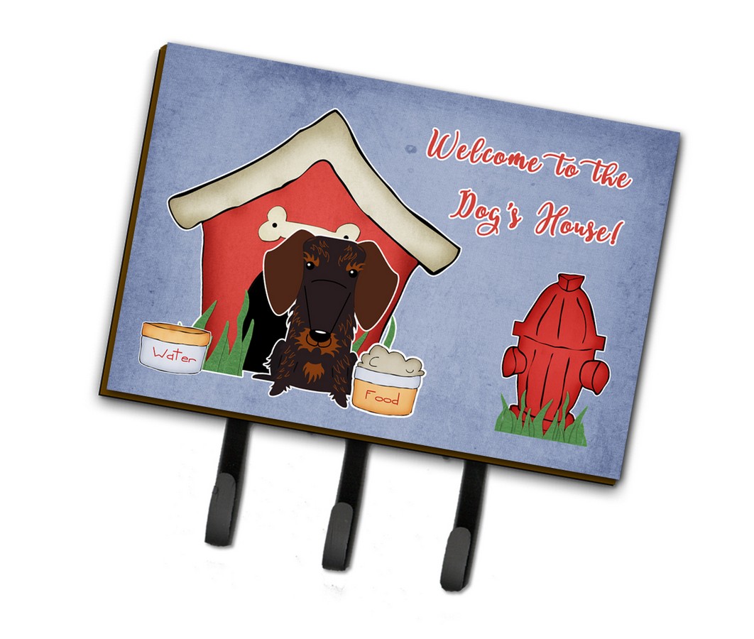 BB2883TH68 Dog House Collection Wire Haired Dachshund Chocolate Leash or Key Holder