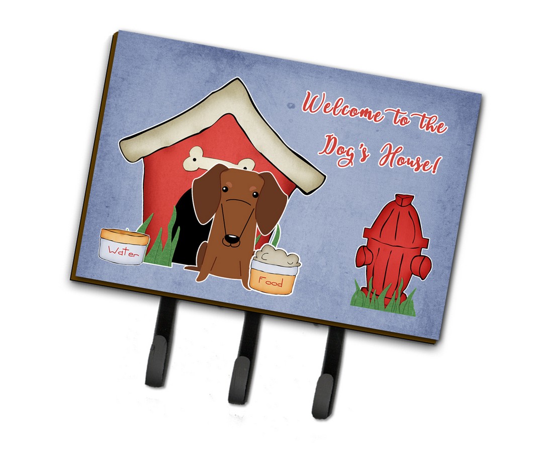 Dog House Collection Dachshund Red & Brown Leash or Key Holder