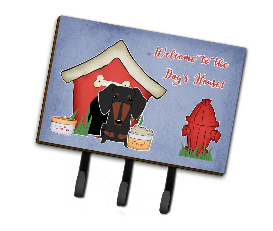 Dog House Collection Dachshund Black & Tan Leash or Key Holder
