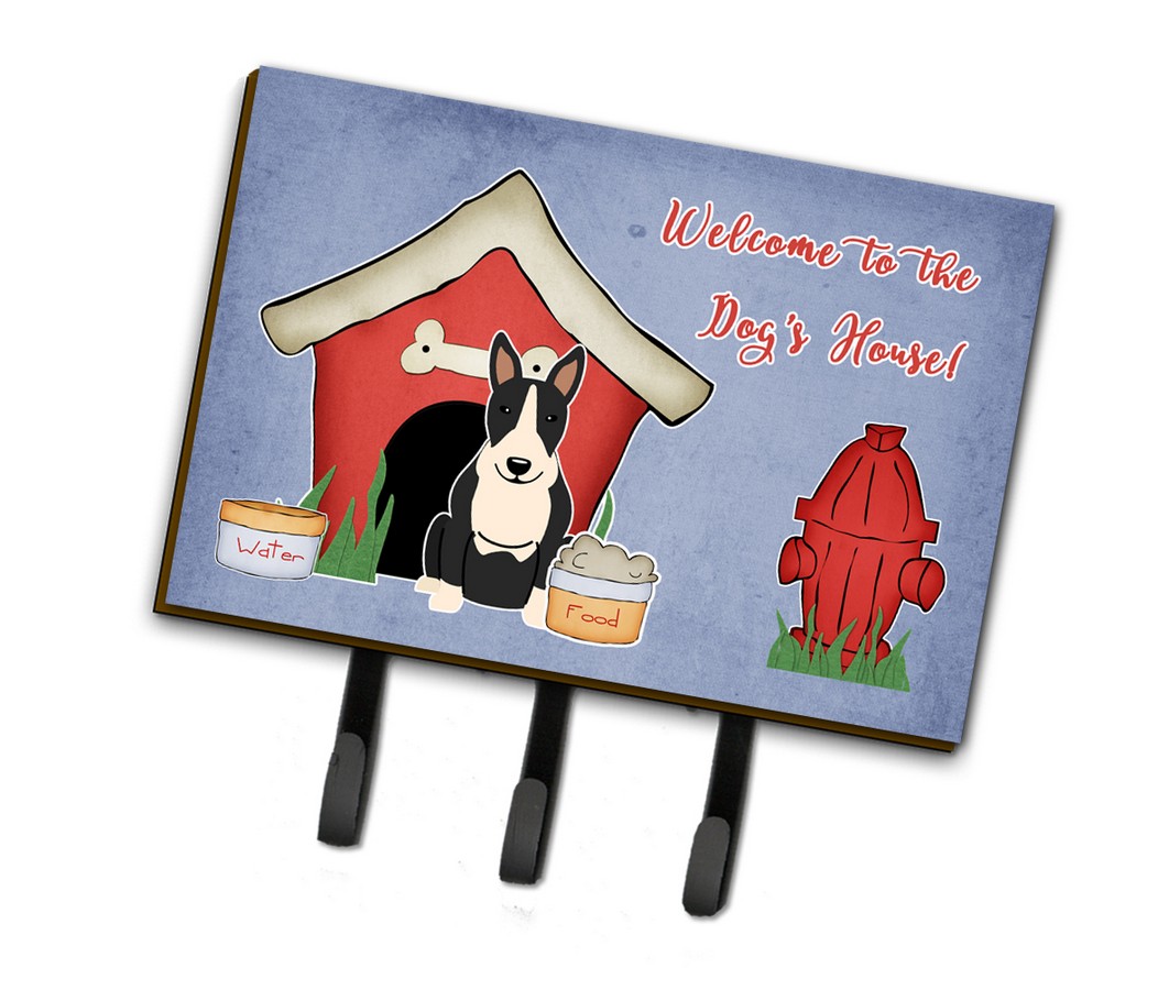 BB2887TH68 Dog House Collection Bull Terrier Black & White Leash or Key Holder