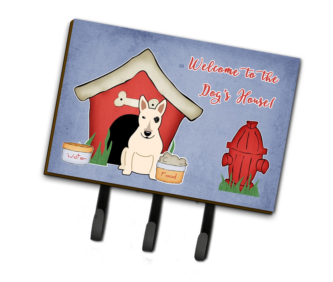 BB2892TH68 Dog House Collection Bull Terrier White Leash or Key Holder
